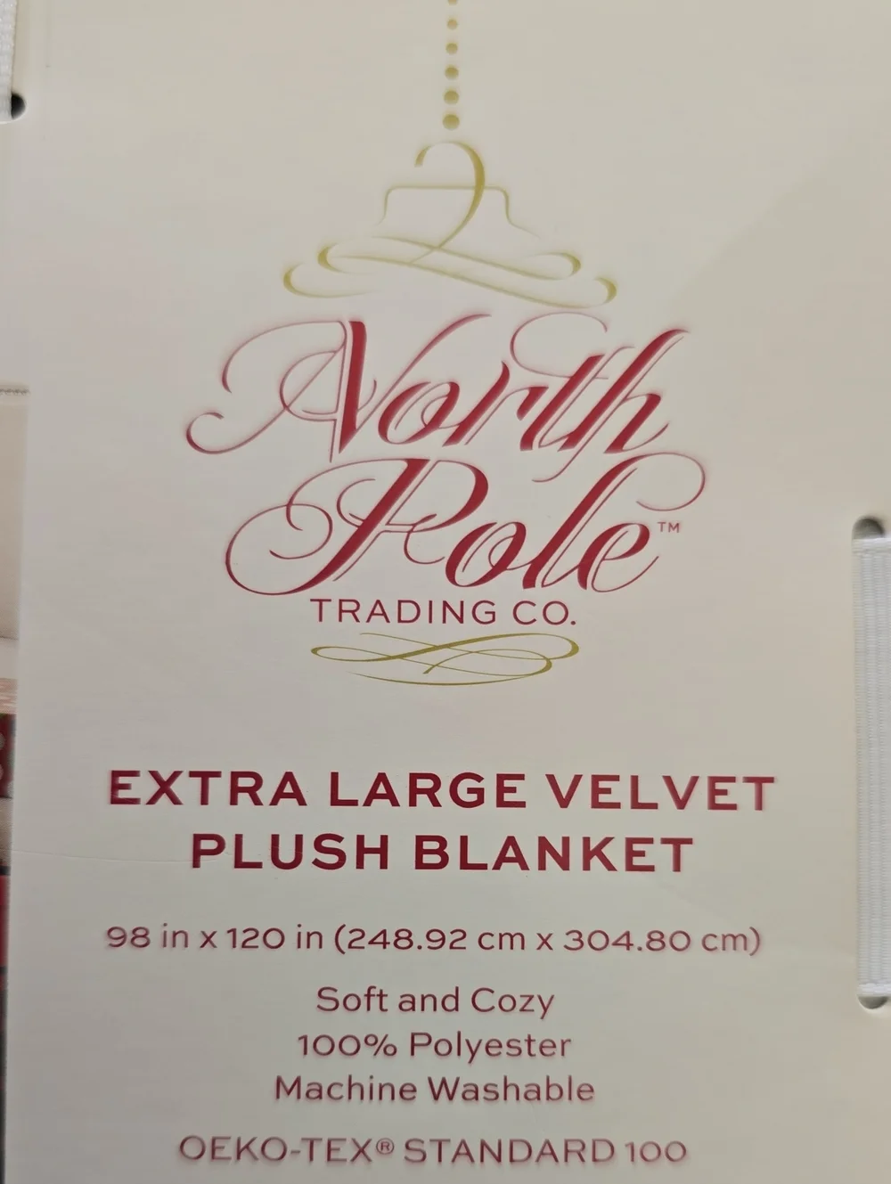 NORTH POLE XL VELVET PLUSH GRAY AND WHITE BLANKET